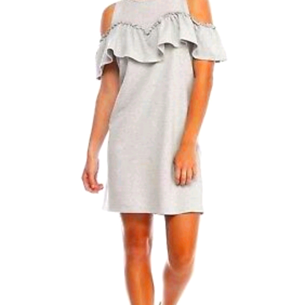 Love fire grey cold shoulder dress